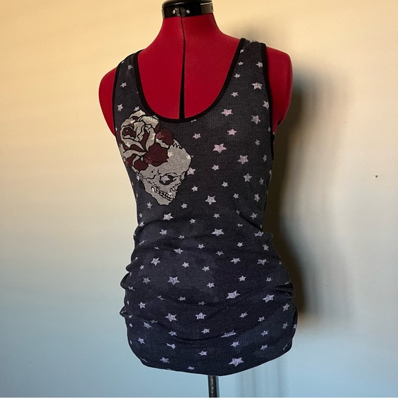 GRAIL Bertha skull roses tank 100% cotton - Picture 5 of 10